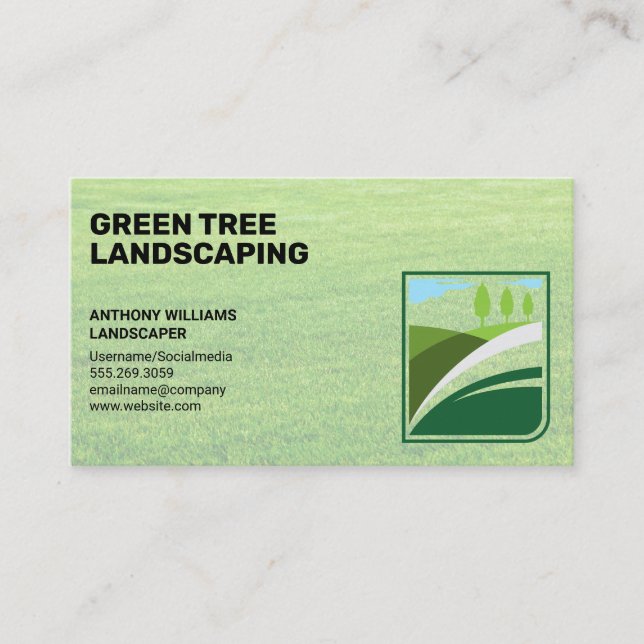 Landscaping | Grass | Gardeners Business Card (Front)