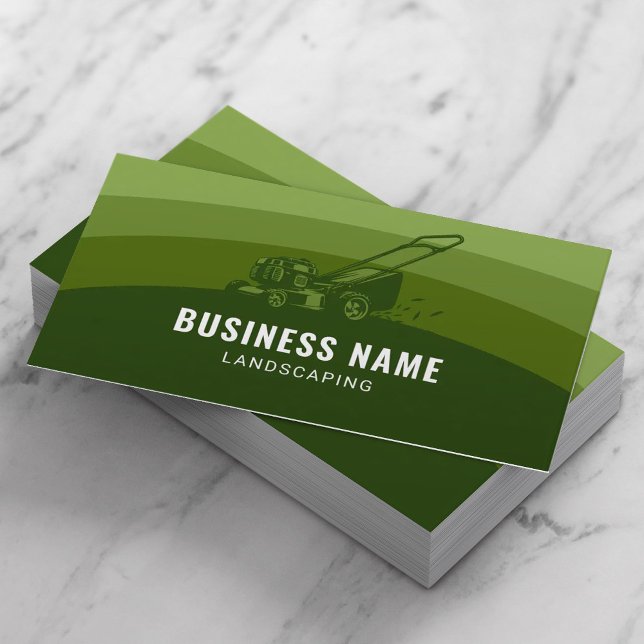 Landscaping Green Shades Professional Lawn Care Business Card (Creator Uploaded)