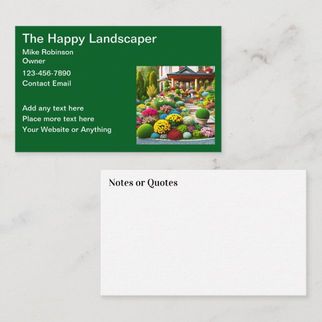 Landscaping Home Landscaper Business Cards (Front/Back)