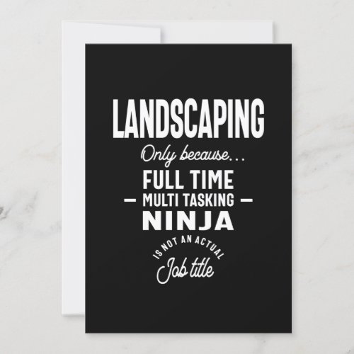 Landscaping Job Title Gift Invitation