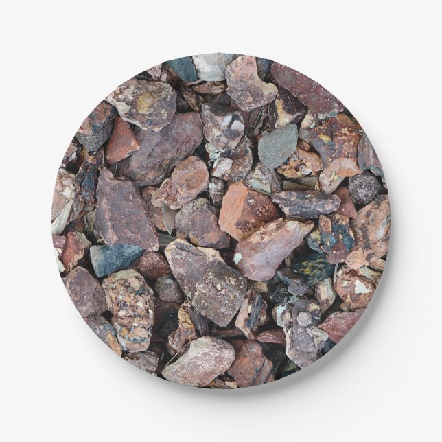 Landscaping Lava Rock Rubble and Stones Paper Plates (Front)
