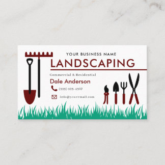 Landscaping Lawn Care Business Card