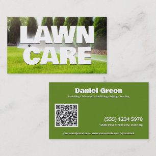 Landscaping Lawn Care Custom QR Business Card
