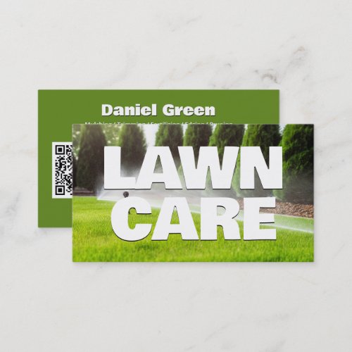 Landscaping Lawn Care Custom QR Business Card