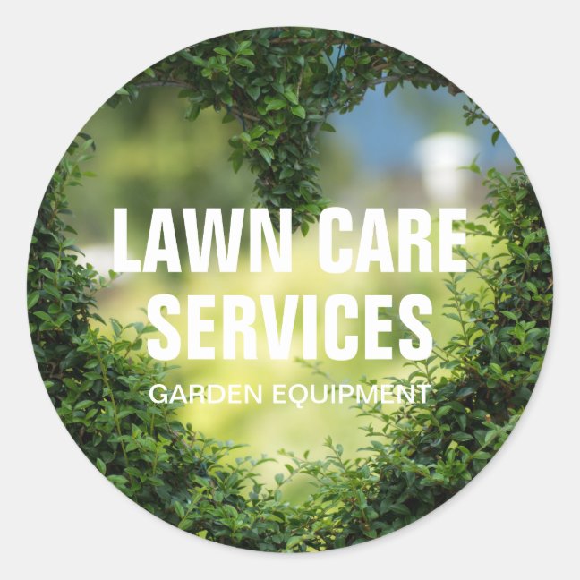 Landscaping Lawn care garden heart grass Classic Round Sticker
