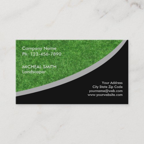 Landscaping Lawn Care Gardener Business Card