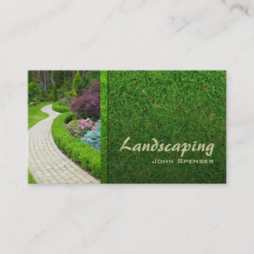 Landscaping Lawn Care Gardener Business Card