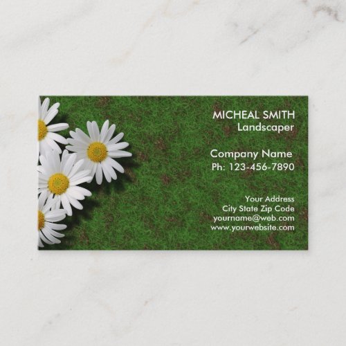 Landscaping Lawn Care Gardener Business Card