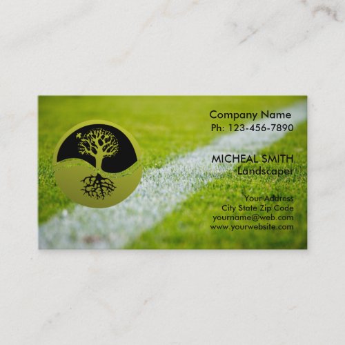 Landscaping Lawn Care Gardener Business Card