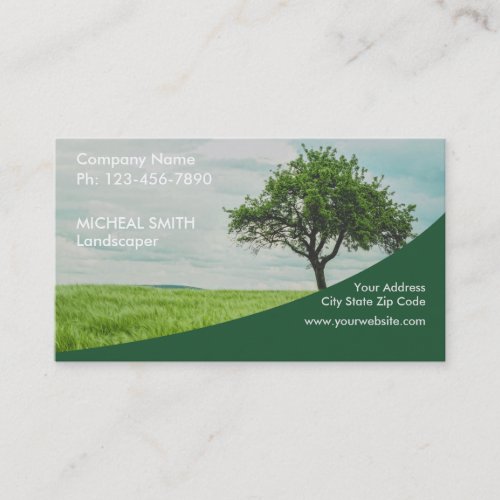 Landscaping Lawn Care Gardener Business Card