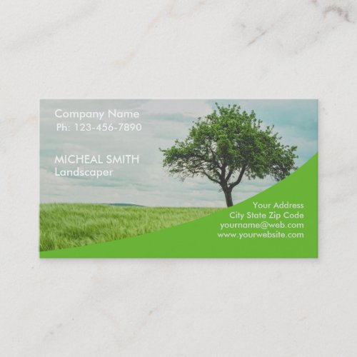 Landscaping Lawn Care Gardener Business Card