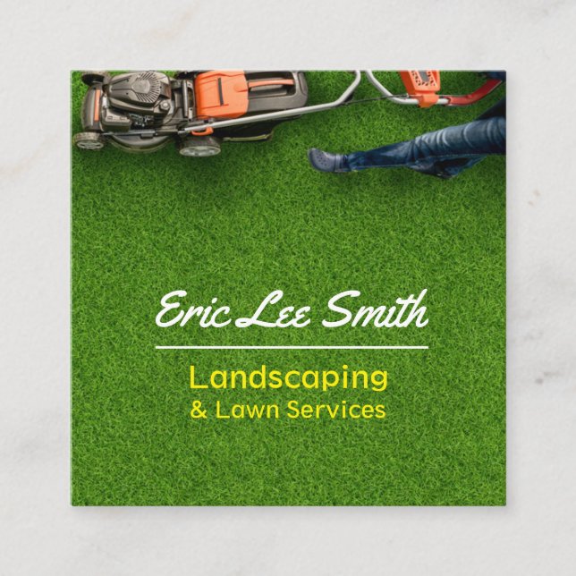 Landscaping/Lawn care/Gardener Square Business Card (Front)
