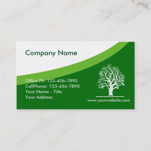 Landscaping Lawn Care Gardener Tree Business Card