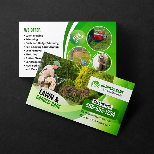 Landscaping Lawn Care Gardening Mowing Grass Business Card