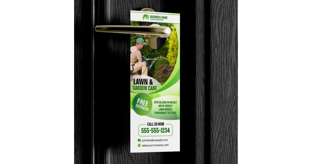 Landscaping Lawn Care Gardening Mowing Grass Door Hanger | Zazzle