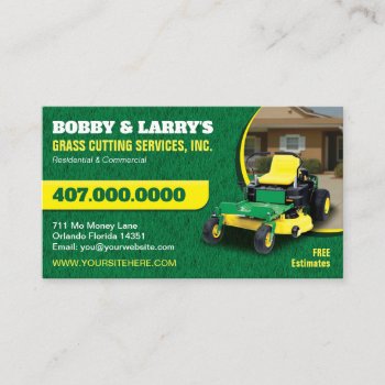 Landscaping Lawn Care Grass Cutting Business Card by WhizCreations at Zazzle