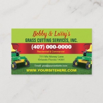 Landscaping Lawn Care Grass Cutting Business Card by WhizCreations at Zazzle