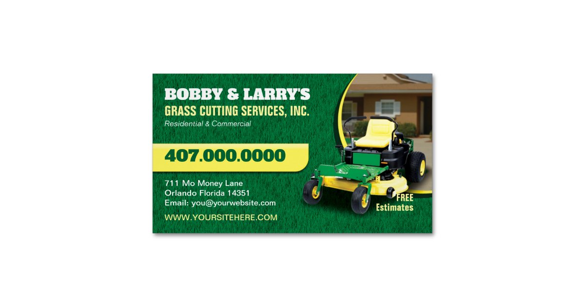 Landscaping Lawn Care Grass Cutting Business Card Zazzle