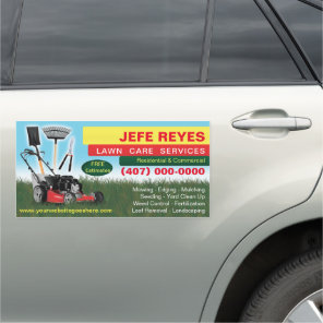 Landscaping Lawn Care Grass Cutting Car Magnet