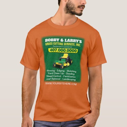 Landscaping Lawn Care Grass Cutting Template Dri T_Shirt