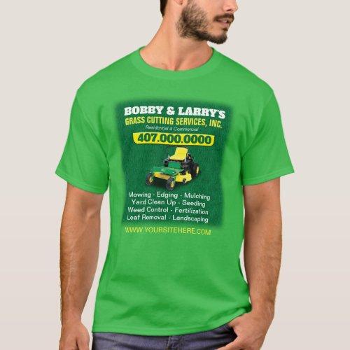 Landscaping Lawn Care Grass Cutting Template Dri T T_Shirt