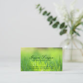 Landscaping & Lawn Care Green Finger Business Card (Standing Front)