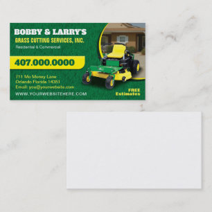 Landscaping Lawn Care Mower Business Card Template