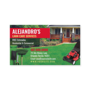 Landscaping Lawn Care Mower Business Card Template