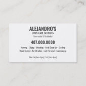 Landscaping Lawn Care Mower Business Card Template (Back)