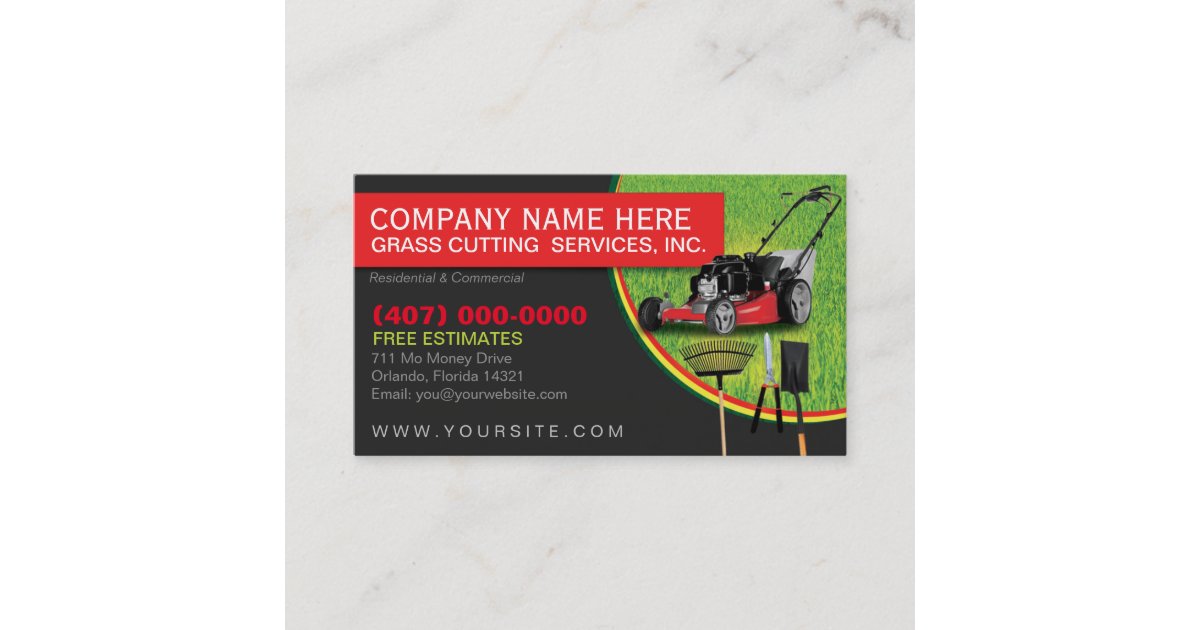 Landscaping Lawn Care Mower Business Card Template Zazzle Landscaping Lawn Care Mower Business