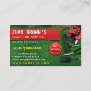 Landscaping Lawn Care Mower Business Card Template