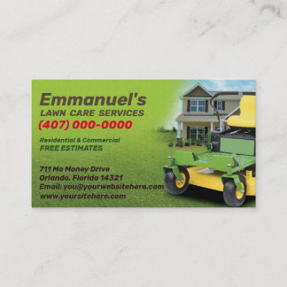 Landscaping Lawn Care Mower Business Card Template