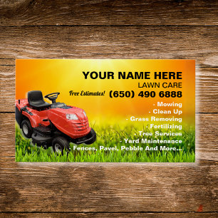 Landscaping Lawn Care Mower Business Card Template