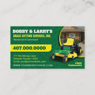 Landscaping Lawn Care Mower Business Card Template