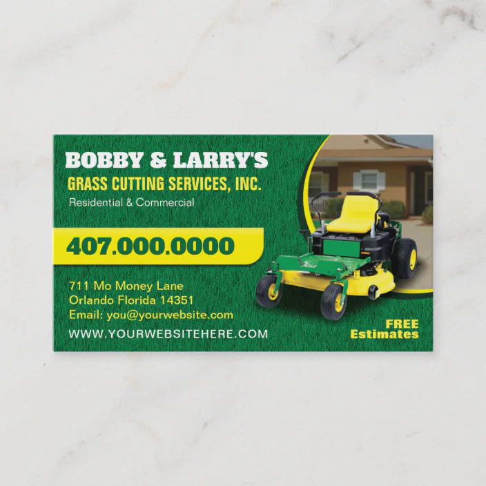 Landscaping Lawn Care Mower Business Card Template Zazzle Com