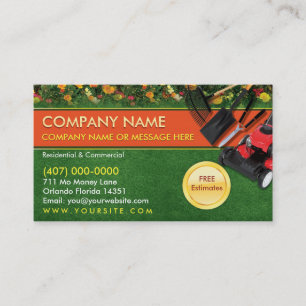 Landscaping Lawn Care Mower Business Card Template