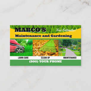 Landscaping Lawn Care Mower Business Card Template