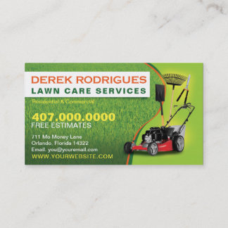 Landscaping Lawn Care Mower Business Card Template