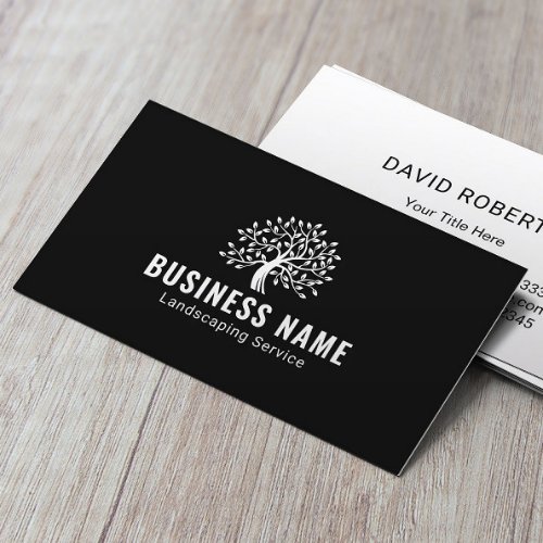 Landscaping  Lawn Care Professional Tree Logo Business Card