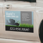 Landscaping & Lawn Care Service Mint Blue Car Magnet<br><div class="desc">Professional Mowing Gardening Lawn Care Service Car Magnets.</div>