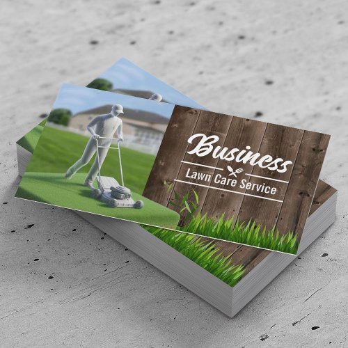 Landscaping  Lawn Care Service Modern Mowing Business Card