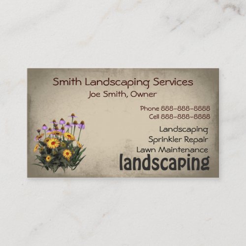 Landscaping Lawn Care Services Business Card