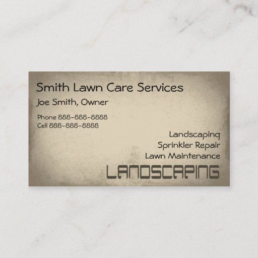 Customizable Landscaping Lawn Care Services Business Card