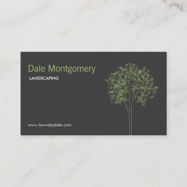 Landscaping, Lawn Care, Trees, Gardener Business Card (Front)