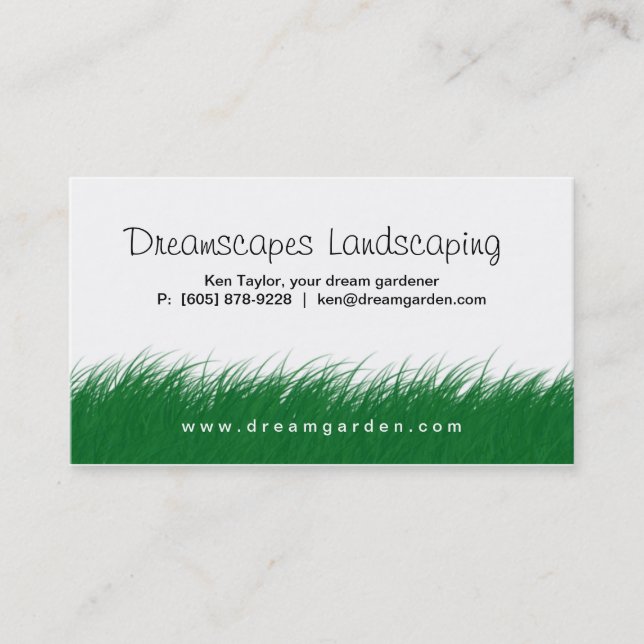 Landscaping Lawn Care Wild Grass Business Card (Front)