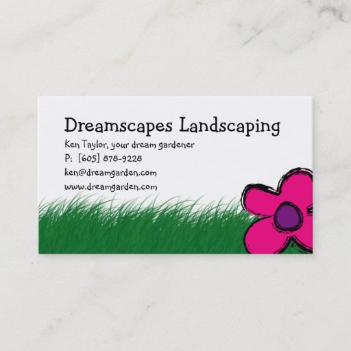 Customizable Landscaping Lawn Care Wild Grass Business Card 2
