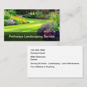 Landscaping Lawn Colorful Garden Theme  Business Card