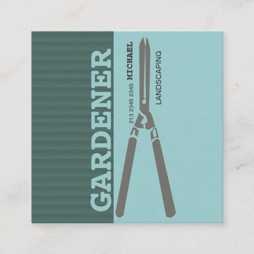 Customizable Landscaping Lawn Garden Tools Pruning Scissors Business Card Templates