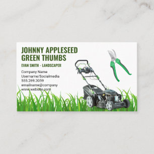 Landscaping Lawn Mower and Shears Business Card