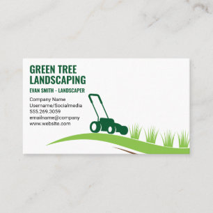 Landscaping Lawn Mower Cutting Grass Business Card